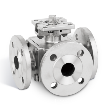 CF8 / CF8M / WCB en acier inoxydable Valve de billes à trois voies